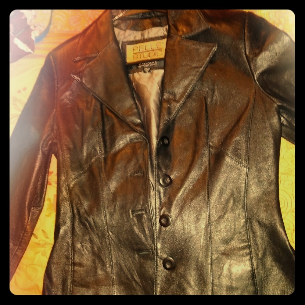 Wilsons black leather blazer